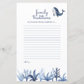 Blue Whale Coral Baby shower voorspellingen spel (Achterkant)