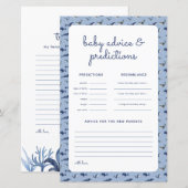 Blue Whale Coral Baby shower voorspellingen spel (Voorkant / Achterkant)