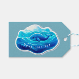 Blue Whale Cute, personalized Cadeaulabel