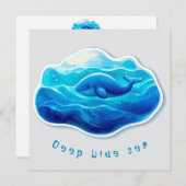 Blue Whale Cute, personalized Kaart (Voorkant / Achterkant)