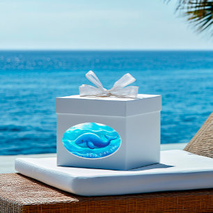 Blue Whale Cute, personalized Ovale Sticker
