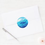 Blue Whale Cute, personalized Ronde Sticker (Envelop)