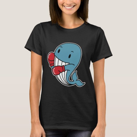 Blue Whale doet aan boksen T-shirt (Voorkant)