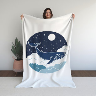 Blue Whale Dream Fleece Deken