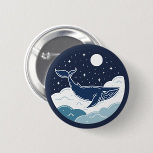 Blue Whale Dream Ronde Button 5,7 Cm