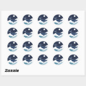 Blue Whale Dream Ronde Sticker (Vel)