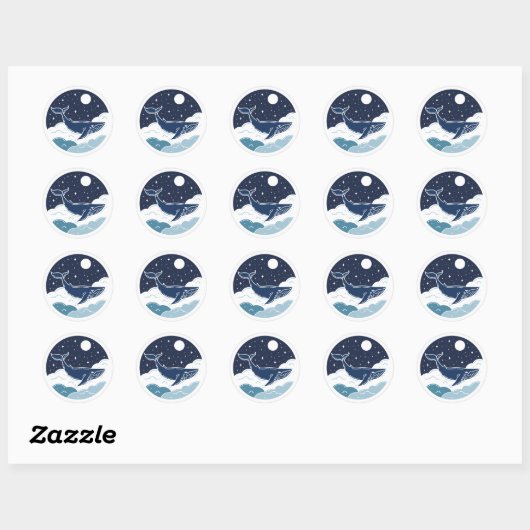 Blue Whale Dream Ronde Sticker (Vel)