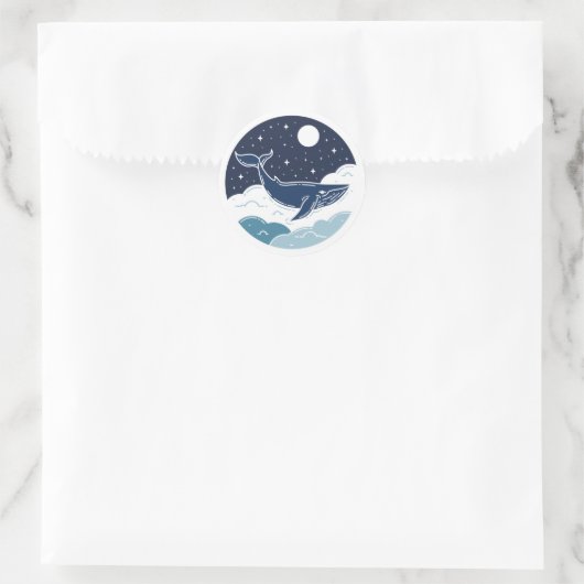 Blue Whale Dream Ronde Sticker (Tas)