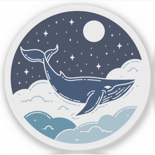Blue Whale Dream Sticker (Voorkant)