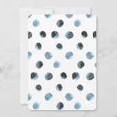 Blue Whale First Birthday Party Invitation Kaart (Achterkant)