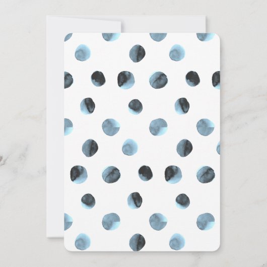 Blue Whale First Birthday Party Invitation Kaart (Achterkant)