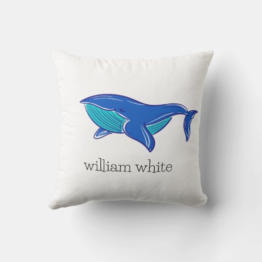 Blue Whale gepersonaliseerd Sierkussen (Achterkant)