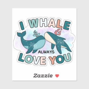 Blue Whale I Whale houdt altijd van je woordspelin Sticker