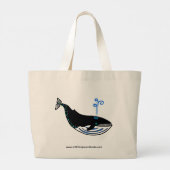 Blue WHALE - Jumbo canvas tas (Achterkant)