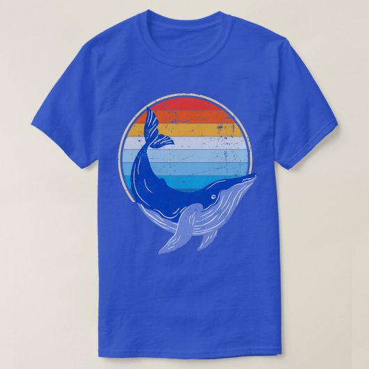 Blue Whale Lover Retro T-shirt (Design voorkant)