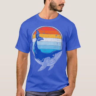 Blue Whale Lover Retro  T-shirt