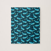 Blue Whale Nautical Ocean Beach Cute Pattern Legpuzzel (Verticaal)