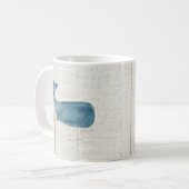 Blue Whale Nautical Shiplap Rustiek Koffiemok (Voorkant links)