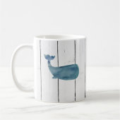Blue Whale Nautical Shiplap Rustiek Koffiemok (Links)