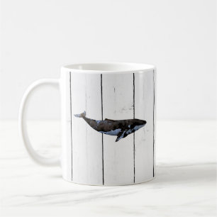 Blue Whale Nautical Shiplap Rustiek Koffiemok