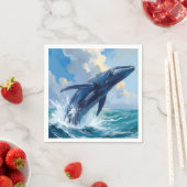 Blue Whale Ocean Animal Painting Servet (Insitu)