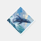Blue Whale Ocean Animal Painting Servet (Hoek)