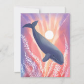 Blue Whale | Ocean Hues Watercolor Animal Card (Voorkant)