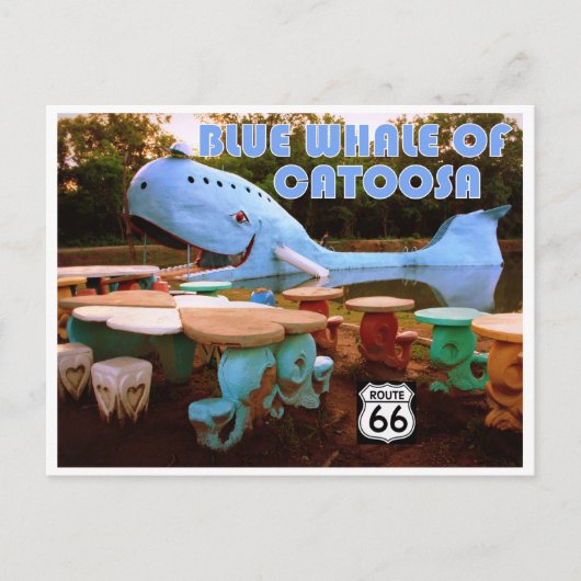 Blue Whale of Catoosa on Route 66 Postcard Briefkaart (Voorkant)