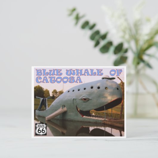 Blue Whale of Catoosa Route 66 Postcard Briefkaart (Staand voorkant)