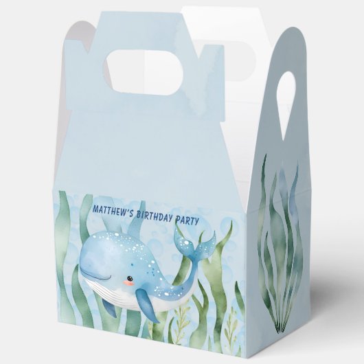 Blue Whale onder het Zee Boy Verjaardagsfeest Bedankdoosjes (Open)