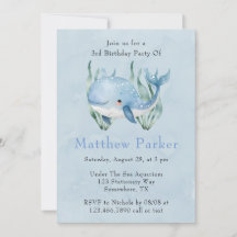 Blue Whale onder het Zee Boy Verjaardagsfeest