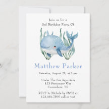 Blue Whale onder het Zee Boy Verjaardagsfeest