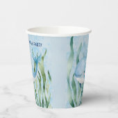 Blue Whale onder het Zee Boy Verjaardagsfeest Papieren Bekers (Links)