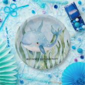 Blue Whale onder het Zee Boy Verjaardagsfeest Papieren Bordje (Feest)