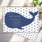 blue whale polkadot Baby shower Kaart