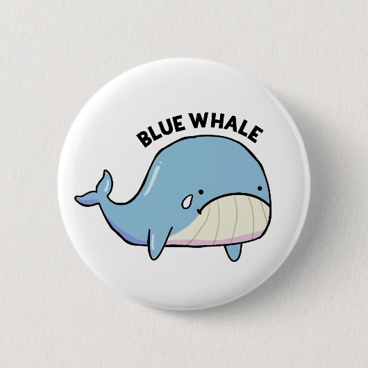 Blue Whale Sad Whale Pun Button Pin (Voorkant)