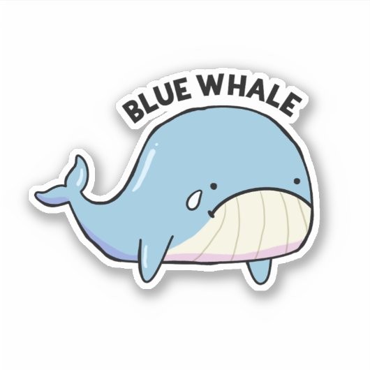 Blue Whale Sad Whale Pun Die-Cut Sticker (Voorkant)