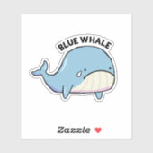 Blue Whale Sad Whale Pun Die-Cut Sticker (Vel)