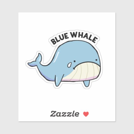 Blue Whale Sad Whale Pun Die-Cut Sticker (Vel)