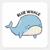 Blue Whale Sad Whale Pun Sticker (Voorkant)