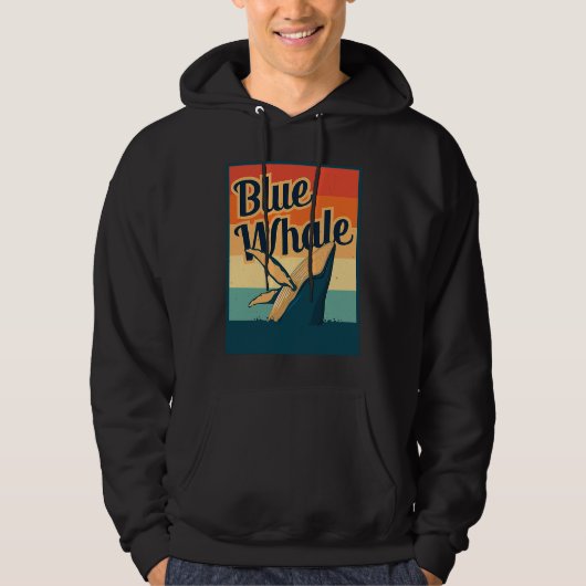 Blue Whale Sea Diving Maritime Waves Nature Protec Hoodie (Voorkant)
