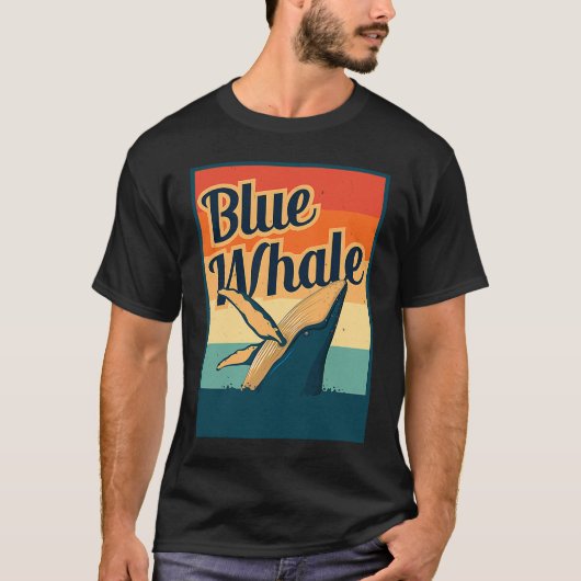 Blue Whale Sea Diving Maritime Waves Nature Protec T-shirt (Voorkant)