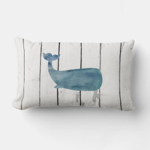 Blue Whale Ship Rustic Beach Decor Kussen