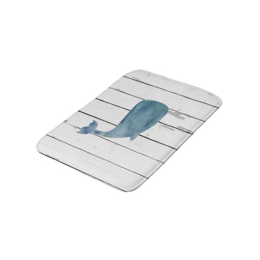 Blue Whale Shiplap Badkamer Decor Badmat (Gekanteld)