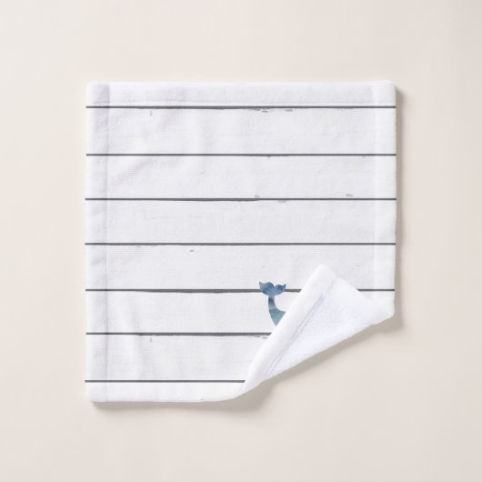 Blue Whale Shiplap Bath Towel Set Bad Handdoek (Wasdoekje)