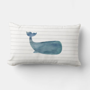 Blue Whale Stripe Preppy Beach Decor Kussen