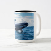 blue whale tweekleurige koffiemok (Voorkant rechts)