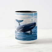 blue whale tweekleurige koffiemok (Center)