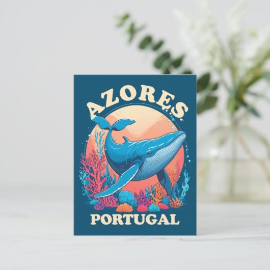 Blue Whale Watching op de Azoren Briefkaart (Staand voorkant)
