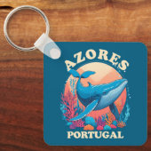 Blue Whale Watching op de Azoren Sleutelhanger (Voorkant)